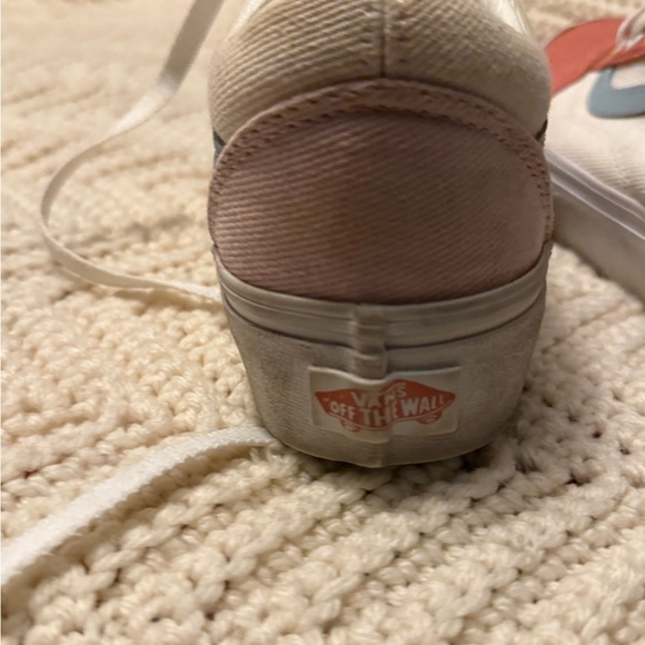 Vans Women's Platform Coral and Light Blue Sneakers - Picture 4 of 11